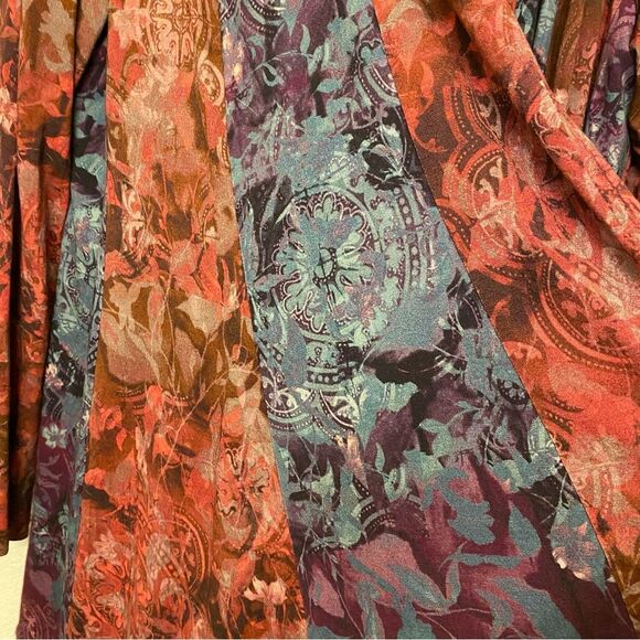 Soft Surroundings Ballia Topper Cardigan Boho Paisley Floral colorful printart M - Picture 9 of 11